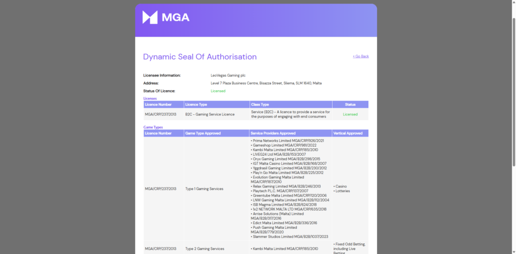 Is Leo Vegas legal in Malta?